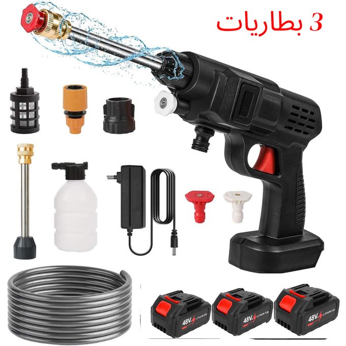 مسدس ضخ المياه اللاسلكي عالي الضغط 3 بطاريات 48 فولط